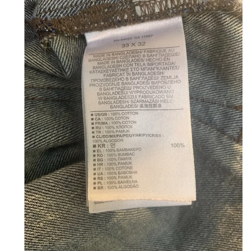 Banana Republic Jeans Mens 33x32 Slim Straight‎ Dark Wash Indigo Cotton Denim
